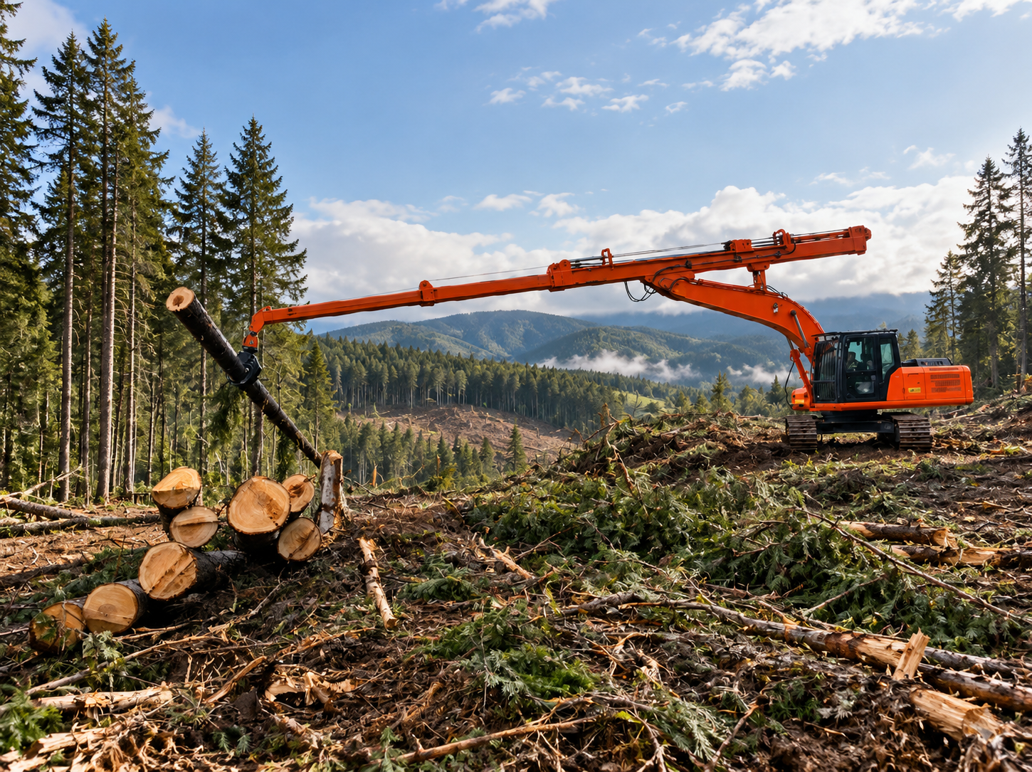 MEIXTO MX03A Forestry Telescopic Boom for Excavator Material Handling